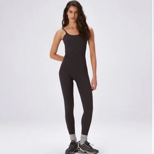 ADANOLA Strappy Full Length Unitard - Coffee Bean